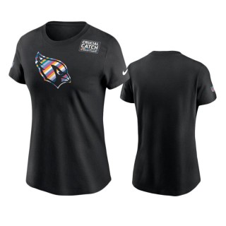 Women's Arizona Cardinals Black Multicolor Crucial Catch Performance T-Shirt