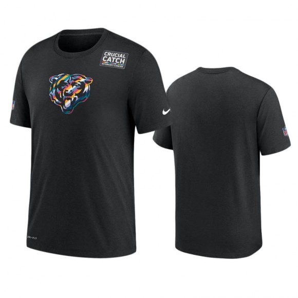Men's Chicago Bears Black Sideline Crucial Catch Performance T-Shirt