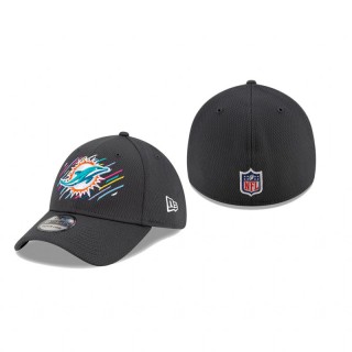 Miami Dolphins Charcoal 2021 NFL Crucial Catch 39THIRTY Flex Hat