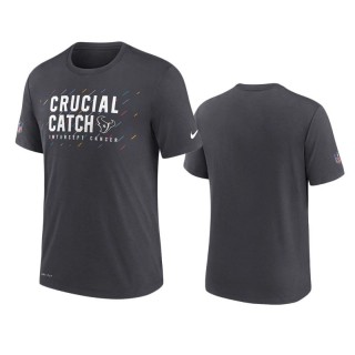 Men's Houston Texans Charcoal Performance 2021 NFL Crucial Catch T-Shirt