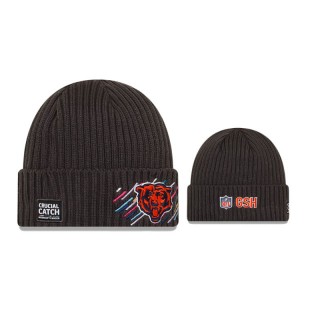 Men's Chicago Bears Charcoal 2021 NFL Crucial Catch Head Logo Knit Hat