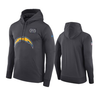 Men's Los Angeles Chargers Anthracite Crucial Catch Hoodie