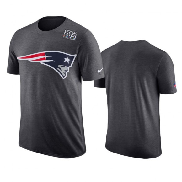 Men's New England Patriots Anthracite Crucial Catch T-Shirt