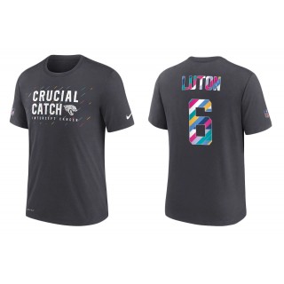Men's Jacksonville Jaguars Jake Luton Charcoal NFL Crucial Catch T-Shirt