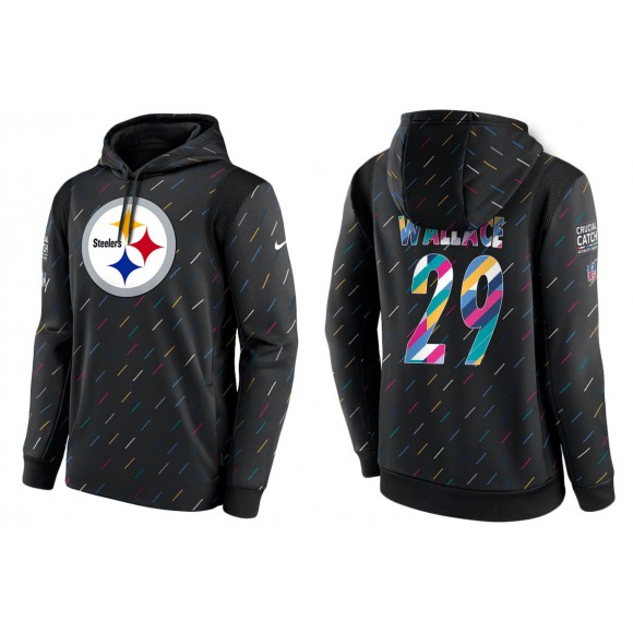 Men's Pittsburgh Steelers Levi Wallace Charcoal NFL Crucial Catch Hoodie