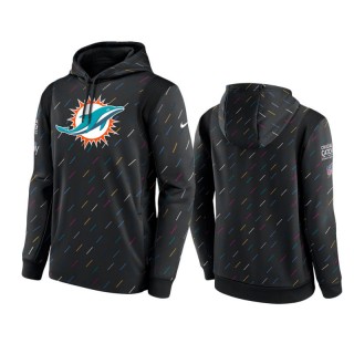 Men's Miami Dolphins Charcoal Therma Pullover 2021 NFL Crucial Catch Hoodie