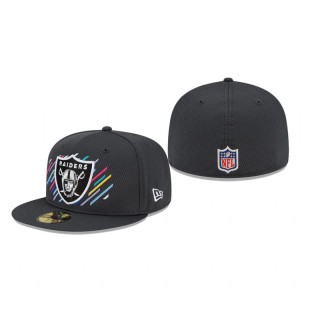 Las Vegas Raiders Charcoal 2021 NFL Crucial Catch 59FIFTY Fitted Hat