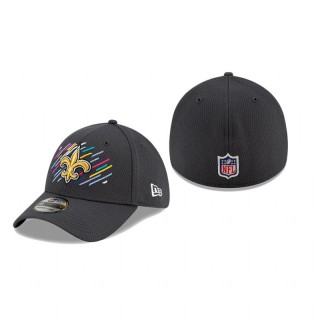 New Orleans Saints Charcoal 2021 NFL Crucial Catch 39THIRTY Flex Hat