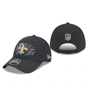New Orleans Saints Charcoal 2021 NFL Crucial Catch 9FORTY Adjustable Hat