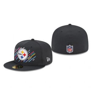 Pittsburgh Steelers Charcoal 2021 NFL Crucial Catch 59FIFTY Fitted Hat