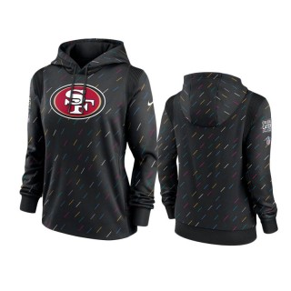Women's San Francisco 49ers Anthracite 2021 NFL Crucial Catch Therma Pullover Hoodie