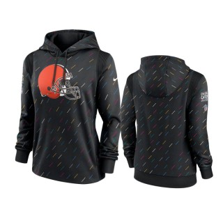 Women's Cleveland Browns Anthracite 2021 NFL Crucial Catch Therma Pullover Hoodie