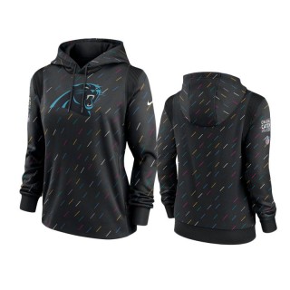 Women's Carolina Panthers Anthracite 2021 NFL Crucial Catch Therma Pullover Hoodie