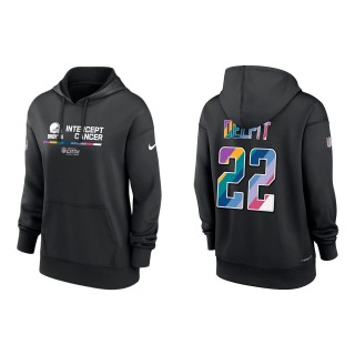 Women's Grant Delpit Cleveland Browns Black 2022 NFL Crucial Catch Therma Performance Pullover Hoodie