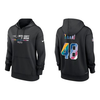 Women's Jahlani Tavai New England Patriots Black 2022 NFL Crucial Catch Therma Performance Pullover Hoodie