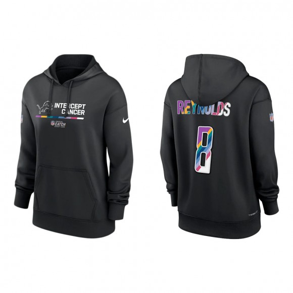 Women's Josh Reynolds Detroit Lions Black 2022 NFL Crucial Catch Therma Performance Pullover Hoodie