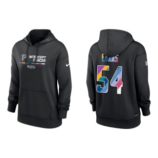 Women's Rashaan Evans Atlanta Falcons Black 2022 NFL Crucial Catch Therma Performance Pullover Hoodie