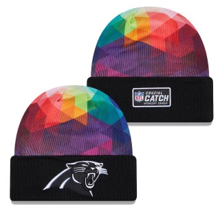 Youth Carolina Panthers Black 2023 NFL Crucial Catch Cuffed Knit Hat